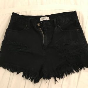 Black Denim Shorts